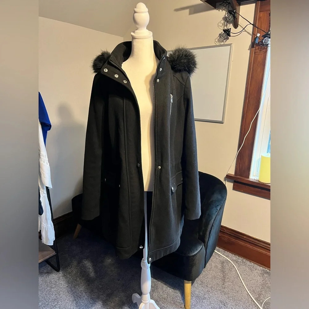 Winter Coat w/ Faux Fur Hood